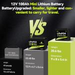 12V 100Ah LiFePO4 Battery Group 31 With Built-in 100A BMS, 15000 Deep Cycles Rechargeable Lithium Battery Prefect for Solar System, Rvs, Marine, Vans, Trailer, Backup (12V100Ah MINI)