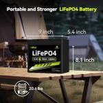 12V 100Ah LiFePO4 Battery Group 31 With Built-in 100A BMS, 15000 Deep Cycles Rechargeable Lithium Battery Prefect for Solar System, Rvs, Marine, Vans, Trailer, Backup (12V100Ah MINI)