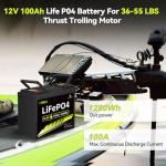 12V 100Ah LiFePO4 Battery Group 31 With Built-in 100A BMS, 15000 Deep Cycles Rechargeable Lithium Battery Prefect for Solar System, Rvs, Marine, Vans, Trailer, Backup (12V100Ah MINI)