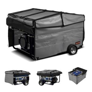 VEVOR Generator Running Cover, 34 x 26 x 21 Inch Waterproof Universal for Most Generators 3500-12000 Watt, Generator Tent while running with Heavy Duty Thicken 420D Oxford Fabric, Grey