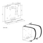 AEONS Universal Wall and VESA Mount | Adjustable Strap Mount for Computers, UPS Units, Cable Boxes, Modems, and Other Electronic Devices | Mounts on The Wall or Back of a Computer Monitor