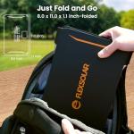 FlexSolar 30W Portable Solar Panel Chargers QC3.0 18W USB-A USB-C Output Foldable Small Power Emergency ETFE Panels IP67 Waterproof Camping Backpacking Hiking for Cell Phone Power Banks Flashlight
