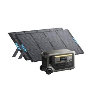 Anker SOLIX F3000 Portable Power Station with 2× 400W Solar Panels, 3,072Wh, 6,000W Recharging, Expandable to 24kWh, Solar Generators for Home Use, For Power Outages, RVs, Emergencies