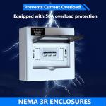 50A Generator Transfer Switch, Manual Transfer Switch 120/240V 12000W Capacity Tailor-Made for Portable Generator. 50A 3P Dual Power Manual