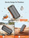 MOSKIZ Solar Charger Power Bank, 40000mAh Wireless Portable Charger QC3.0 PD 20W Fast Charging with USB-C in/Output, External Battery Pack with Dual Flashlights Hiking Camping Essential