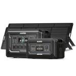 OUPES Mega 2 Power Station with 2 * 240W Panels & B2 Extra Battery, Expand Capacity from 2048Wh to 4096Wh, Solar Generator for Home Backup, Emergency, Outdoor Camping