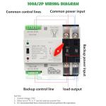 100A Automatic Transfer Switch for Home Generator - AC 220V 2 Pole ATS with CB, Dual Power Changeover Transfer Switch with Metal Inlet Box for Indoor (100A-2P)