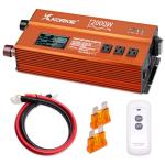 2000W Pure Sine Wave Inverter, Car Power Inverter, 12V DC to 110V, with Type-C, Dual 5.2V/2.4A USB, 3AC Outlets for Home,Camping, RV, Truck, Vehicles