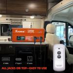 2000W Pure Sine Wave Inverter, Car Power Inverter, 12V DC to 110V, with Type-C, Dual 5.2V/2.4A USB, 3AC Outlets for Home,Camping, RV, Truck, Vehicles