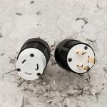 NEMA L6-30P Locking Plug, Generator Twist Lock Adapter Male Plug, 30 Amp, 250 Volt, 2 Pole, 3 Wire Grounding, Heavy Duty Industrial Grade, Electrical Replacement Connector, UL Listed