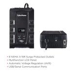 CyberPower CP685AVRLCD Intelligent LCD UPS Battery Backup and Surge Protector, 685VA/390W, 8 Outlets, AVR, Compact, UL Certified