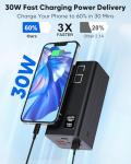 90000mAh High Capacity Power Bank, 30W Fast Charging Portable Charger PD&QC 3.0, 5 Output 2 Input Large Powerbank with LED Display USB C Battery Pack Charger Portable for Outdoor Camping Travel