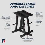 Titan Fitness Dumbbell Stand and Plate Tree, 260 LB Capacity, Organize Classic Dumbbells, Power Blocks, Loose Plates, Home Gym Storage Rack