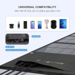 Enginstar 22W Portable Solar Panel for Power Station Solar Charger for Solar Generator Foldable Solar Panel for Camping RV Trip, QC3.0 USB Ports & DC Output, Compatible with iPhone Ipad, Laptop etc