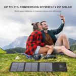 Enginstar 22W Portable Solar Panel for Power Station Solar Charger for Solar Generator Foldable Solar Panel for Camping RV Trip, QC3.0 USB Ports & DC Output, Compatible with iPhone Ipad, Laptop etc