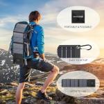 Enginstar 22W Portable Solar Panel for Power Station Solar Charger for Solar Generator Foldable Solar Panel for Camping RV Trip, QC3.0 USB Ports & DC Output, Compatible with iPhone Ipad, Laptop etc