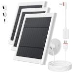 Solar Panel for Ring Camera, 3 Pack 4W Solar Charger Compatible with Rings Spotlight &All-New Stick Up Outdoor Cam Battery, 10ft Long Cable with USB-C to Ring Barrel Plug Adapter