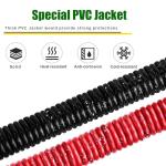 Kimbluth 2 Gauge Battery Cable Copper Wire, 25FT Red+25FT Black 2 AWG Welding Cable Standard USA OFC Wire for Automotive, Battery, Solar, Marine and Generator