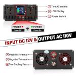ROADGIVE 3000W Pure Sine Wave Inverter 12V DC to 110V AC, Car Power Inverter with Dual AC Outlets, LCD Display, Smart Cooling Fan for Home, Vehicle, Road Trips, Camping