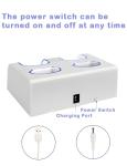 Charging Dock Charger Station for Wii, 4 Port Remote Controller Charger with 4pcs 2800mAh Rechargeable Batteries (White)