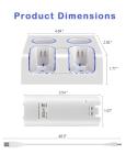 Charging Dock Charger Station for Wii, 4 Port Remote Controller Charger with 4pcs 2800mAh Rechargeable Batteries (White)