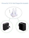 Charging Dock Charger Station for Wii, 4 Port Remote Controller Charger with 4pcs 2800mAh Rechargeable Batteries (White)