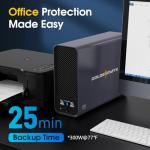 GOLDENMATE 1000VA/600W Lithium UPS Battery Backup & Surge Protector, Backup Battery Power Supply with LiFePO4 Batteries(153.6 Wh), Sinewave UPS System, 10 Years Lifespan, 8 Outlets, LCD Display, Gray