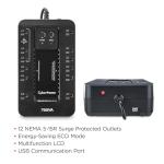CyberPower EC750G Ecologic Battery Backup & Surge Protector UPS System, 750VA/450W, 12 Outlets, ECO Mode, Compact Uninterruptible Power Supply, Black