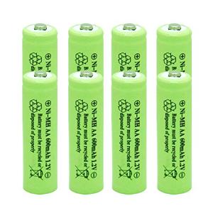 GSUIVEER Ni-Mh AA 600mAh 1.2V Rechargable Batteries Pre-Charged for Outdoor Solar Lights,Garden String Light, Pathway Lights (8Pack AA)
