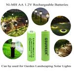 GSUIVEER Ni-Mh AA 600mAh 1.2V Rechargable Batteries Pre-Charged for Outdoor Solar Lights,Garden String Light, Pathway Lights (8Pack AA)