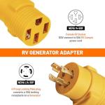 MECMO NEMA L14-30P to 14-50R RV Generator Adapter, 30 Amp to 50 Amp Twist Locking Generator 4 Prong Male Plug to 4 Prong RV Female, Heavy Duty for RV Trailer Camper Generator EV Tesla Level 2 Charging