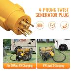 MECMO NEMA L14-30P to 14-50R RV Generator Adapter, 30 Amp to 50 Amp Twist Locking Generator 4 Prong Male Plug to 4 Prong RV Female, Heavy Duty for RV Trailer Camper Generator EV Tesla Level 2 Charging