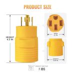 MECMO NEMA L14-30P to 14-50R RV Generator Adapter, 30 Amp to 50 Amp Twist Locking Generator 4 Prong Male Plug to 4 Prong RV Female, Heavy Duty for RV Trailer Camper Generator EV Tesla Level 2 Charging