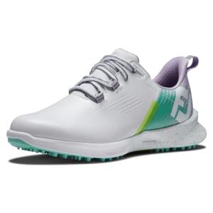 FootJoy Women's FJ Fuel Previous Season Style Golf Shoe, White/Green/Lilac, 7.5