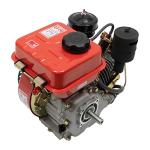 BRICZUNA 4-Stroke Diesel Engine, 196cc Single-Cylinder Manual Engine Speed of 1650-3800rpm with Air-Cooling System for Garden, Farming and Transport Die-Casting Aluminum, Irrigation (Red)