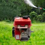 BRICZUNA 4-Stroke Diesel Engine, 196cc Single-Cylinder Manual Engine Speed of 1650-3800rpm with Air-Cooling System for Garden, Farming and Transport Die-Casting Aluminum, Irrigation (Red)