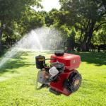 BRICZUNA 4-Stroke Diesel Engine, 196cc Single-Cylinder Manual Engine Speed of 1650-3800rpm with Air-Cooling System for Garden, Farming and Transport Die-Casting Aluminum, Irrigation (Red)