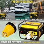 NEMA L14-30P to 50A SS2-50R RV Marine Power Generator Adapter, 30A L14-30P to SS2-50R, 30A Male 4 Prong Twist Lock Adaptor to 50A SS2-50R Plug Female with Locking Ring, 125V/250V by FASWORX