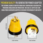 NEMA L14-30P to 50A SS2-50R RV Marine Power Generator Adapter, 30A L14-30P to SS2-50R, 30A Male 4 Prong Twist Lock Adaptor to 50A SS2-50R Plug Female with Locking Ring, 125V/250V by FASWORX