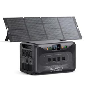 BLUETTI Apex 300 Solar Generator (2025 New) with 350W Solar Panel, 2764.8Wh LFP Battery Backup with 6 3840W AC Outlets (7680W Surge), 120V/240V Dual Voltage, Ideal for Camping and Off-Grid Living