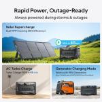 BLUETTI Apex 300 Solar Generator (2025 New) with 350W Solar Panel, 2764.8Wh LFP Battery Backup with 6 3840W AC Outlets (7680W Surge), 120V/240V Dual Voltage, Ideal for Camping and Off-Grid Living
