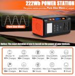 Takki Solar Generator 250W Portable Power Station with 40W Solar Panels 222Wh Pure Sine Wave Camping Lithium Battery Power Bank with AC 110V Outlet for Camping CPAP Home Use Emergency Outdoor