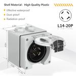 STARELO 20 Amp Outdoor Power Inlet Box