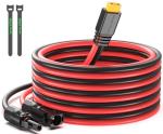 Bateria Power Solar to XT60 Charge Extension Cable 12AWG 20Ft Solar Connector to XT60 Adapter Cable for Solar Panel to LiFePO4 Battery RV Portable Power Station Solar Generator (20FT)