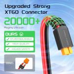 Bateria Power Solar to XT60 Charge Extension Cable 12AWG 20Ft Solar Connector to XT60 Adapter Cable for Solar Panel to LiFePO4 Battery RV Portable Power Station Solar Generator (20FT)