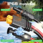 Bateria Power Solar to XT60 Charge Extension Cable 12AWG 20Ft Solar Connector to XT60 Adapter Cable for Solar Panel to LiFePO4 Battery RV Portable Power Station Solar Generator (20FT)