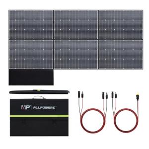 ALLPOWERS SP039 600W Foldable Solar Panel, 24% Efficient IP66 Waterproof for RV Camping Home & 12V Systems, Compact Portable Design（SP039-600W
