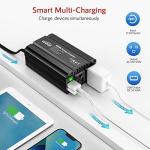 400W Power Inverter DC 12V to 110V AC Car Charger Converter with 4.8A Dual USB Ports and 2 AC Outlets Car Adapter (Black)