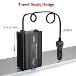 400W Power Inverter DC 12V to 110V AC Car Charger Converter with 4.8A Dual USB Ports and 2 AC Outlets Car Adapter (Black)