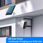 Solar Panel for Eufy Camera, for eufyCam 2/2 Pro,2C/2C Pro,E,soloCam E20/E40 Spotlight,IP65 Waterproof USB-C Solar Panel Charger for eufy with Micro USB & Micro Plug (2Pack)